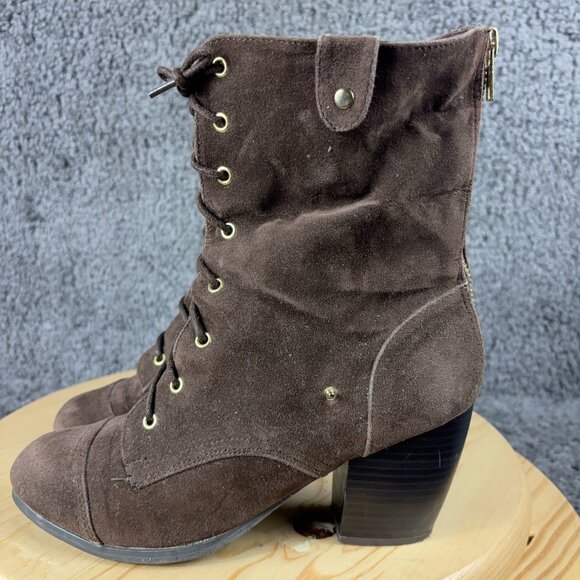 Charlotte Russe Combat Boots Womens 6.5 Brown Leather Cap Toe Convertible Ankle - Picture 1 of 10